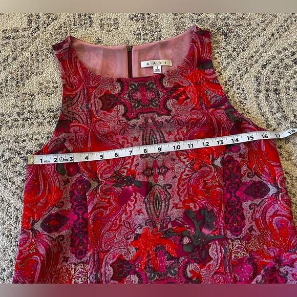 CAbi Pink and Red Patterned Blouse - Picture 7 of 10